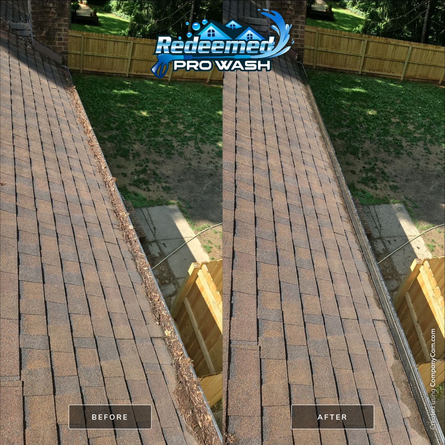 Before and after Deck Restoration by Redeemed Pro Wash in North Carolina