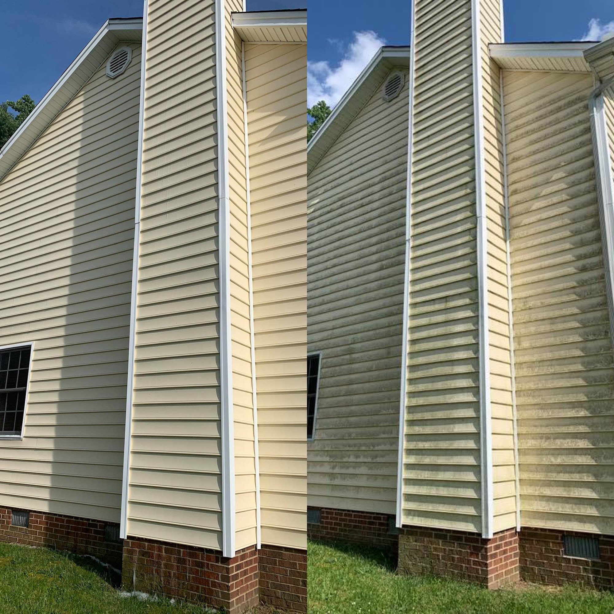 Before and after house washing by Redeemed Pro Wash